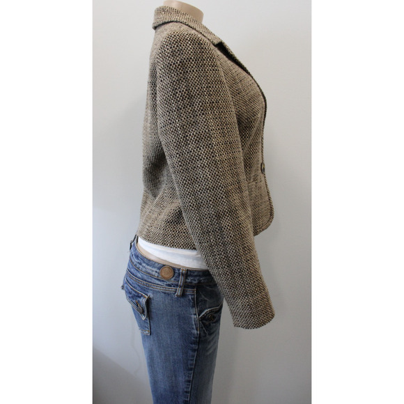 Talbots Blazer Womens Size 8 Brown 2 Button Front Wool Blend Long Sleeve - Picture 5 of 13